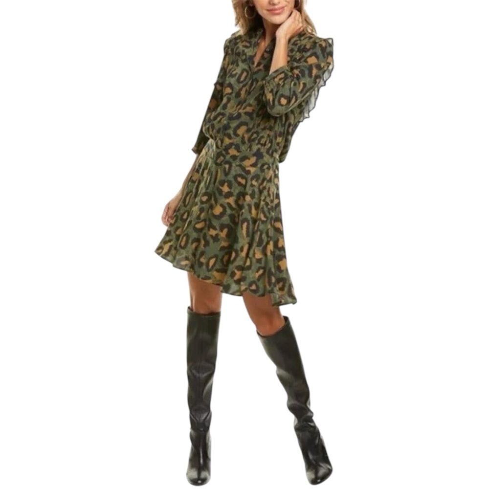 NWT Zadig & Voltaire Remo Leo Boho Animal Print Dress